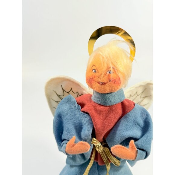 Annalee Doll 1997 Angelica 12" Tree Topper Angel Blue Gold Mauve Blonde Vintage - Picture 6 of 14